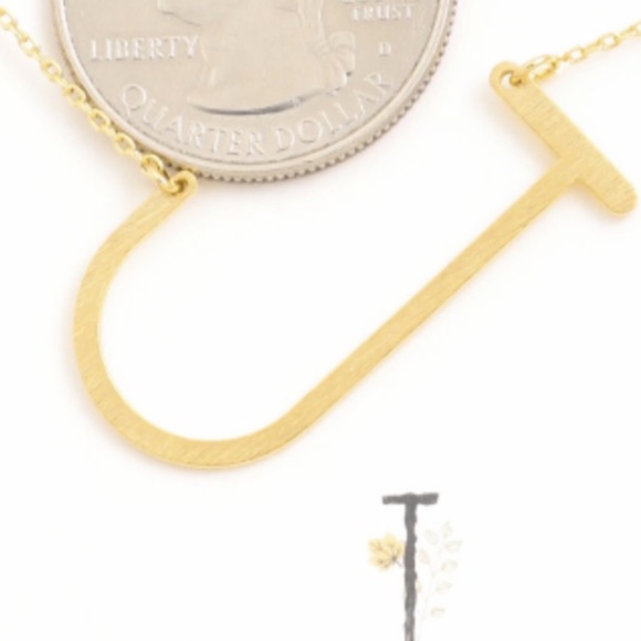 Jewelry 18k Gold Dipped Sideways Initial J Necklace Poshmark